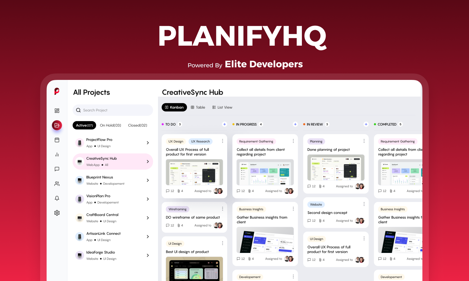 PlanifyHQ Dashboard